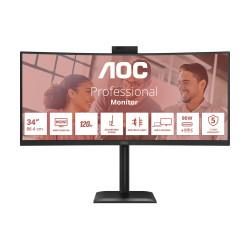 AOC CU34E4CW | 34 " | VA | UWQHD | 120 Hz | 4 ms | 3440 x 1440 pixels | 350 cd/m | HDMI ports quantity 2 | Black