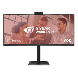 AOC CU34E4CW | 34 " | VA | UWQHD | 120 Hz | 4 ms | 3440 x 1440 pixels | 350 cd/m | HDMI ports quantity 2 | Black