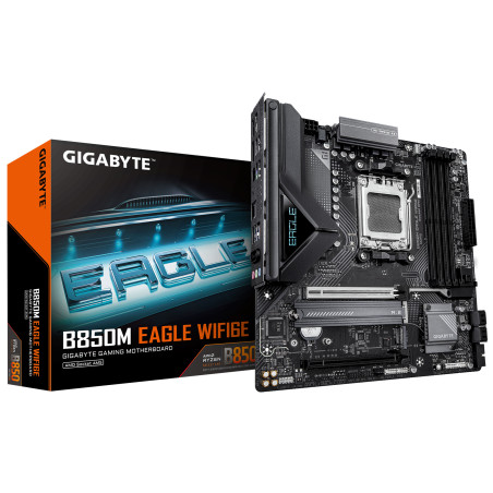 Gigabyte B850M EAGLE WF6E | Processor family AMD | Processor socket AM5 | DDR5 | Supported hard disk drive interfaces SATA, M.2 