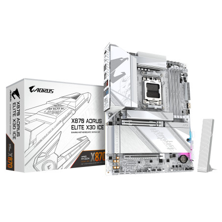 Gigabyte X870 AORUS ELITE X3D ICE | Processor family AMD | Processor socket AM5 | DDR5 | Supported hard disk drive interfaces SA