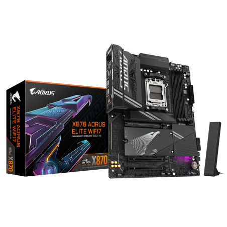 Gigabyte X870 AORUS ELITE WIFI7 | Processor family AMD | Processor socket AM5 | DDR5 | Supported hard disk drive interfaces SATA