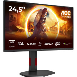 AOC | Q25G4SR | 24.5 " | Fast IPS | QHD | 16:9 | 300 Hz | 1 ms | 2560 x 1440 pixels | 400 cd/m | HDMI ports quantity 2 | Black