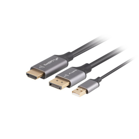 Lanberg HDMI (M) to Displayport (M) cable 4K, Black | CA-HDDP-20CU-0018-BK | 1.8 m