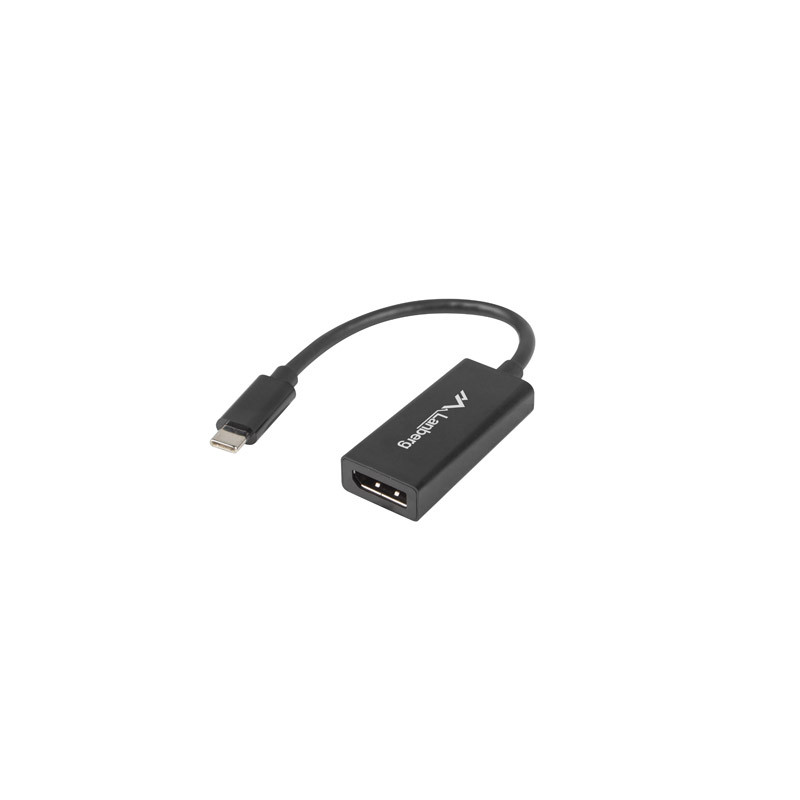 Lanberg USB-C (M) 3.1 to Displayport (F) Adapter cable 15cm, Black | AD-UC-DP-01
