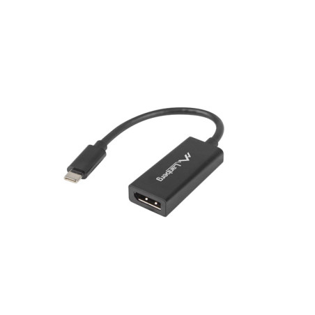 Lanberg USB-C (M) 3.1 to Displayport (F) Adapter cable 15cm, Black | AD-UC-DP-01