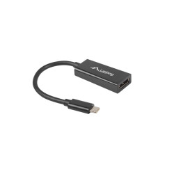 Lanberg USB-C (M) 3.1 to Displayport (F) Adapter cable 15cm, Black | AD-UC-DP-01