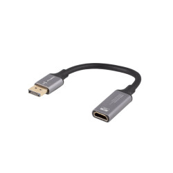 Lanberg Displayport (M) to HDMI (F) Adapter 8K on cable 20cm, Silver | AD-DP-HD-04