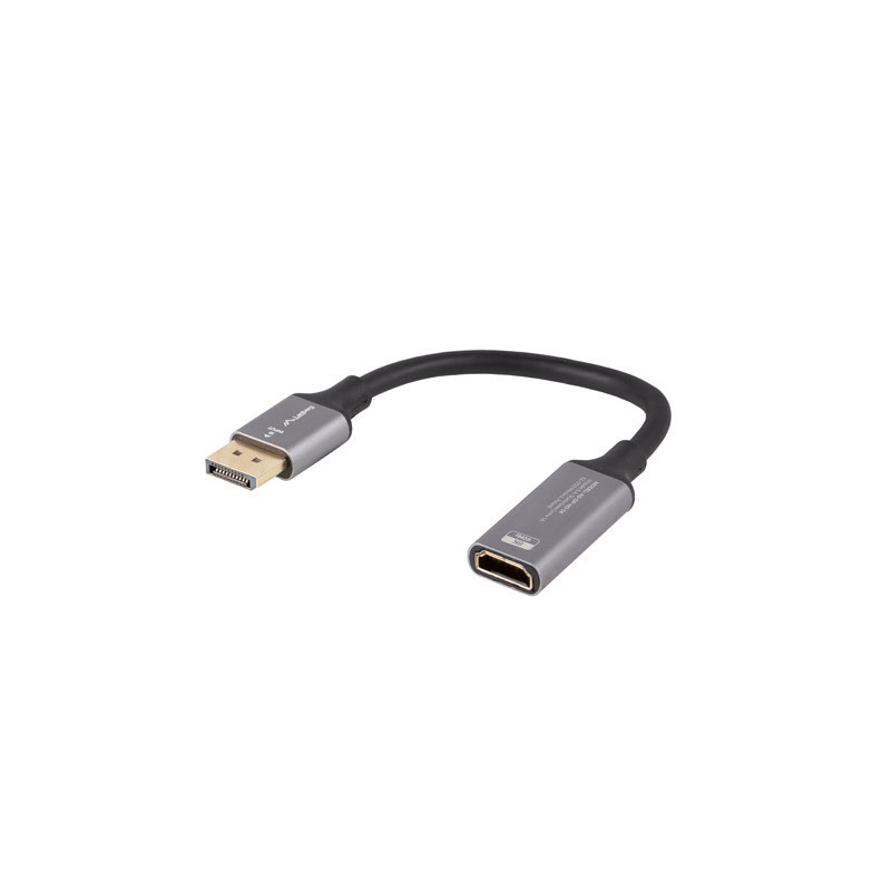Lanberg Displayport (M) to HDMI (F) Adapter 8K on cable 20cm, Silver | AD-DP-HD-04