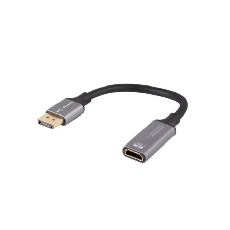 Lanberg Displayport (M) to HDMI (F) Adapter 8K on cable 20cm, Silver | AD-DP-HD-04