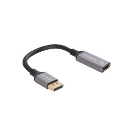 Lanberg Displayport (M) to HDMI (F) Adapter 8K on cable 20cm, Silver | AD-DP-HD-04