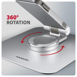 AXAGON Desk Mount | STND-LR stand with 360 rotation for laptops and tablets | Adjustable Height, Angle | 10-17.3 " | Aluminum