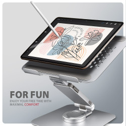 AXAGON Desk Mount | STND-LR stand with 360 rotation for laptops and tablets | Adjustable Height, Angle | 10-17.3 " | Aluminum