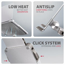 AXAGON Desk Mount | STND-LR stand with 360 rotation for laptops and tablets | Adjustable Height, Angle | 10-17.3 " | Aluminum