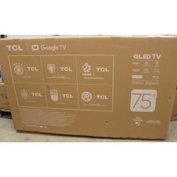 SALE OUT. TCL 75T8C 75" (189 cm) 4K QLED TV with Google TV | TCL 4K QLED TV | 75T8C | 75 | Smart TV | Google TV | Black | DAMAGE