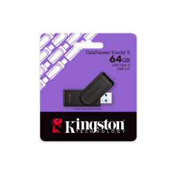 Kingston USB Flash Drive | DataTraveler Exodia S | 64 GB | USB 3.2 Gen 1 | Black