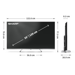 Sharp 4K Ultra HD QLED MiniLED TV | 55JP7265E | 55 | Google TV | UHD