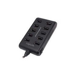 Logilink UA0125 USB Hub 10-Port USB2.0 with power adapter 3.5A, | Logilink