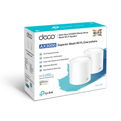 AX3000 Whole Home Mesh Wi-Fi 6 System | Deco X60 (2-pack) | 802.11ax | 2402+574 Mbit/s | 10/100/1000 Mbit/s | Ethernet LAN (RJ-4