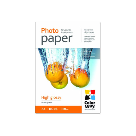 ColorWay Photo Paper, 100 sheets | 180 g/m | A4 | High Glossy