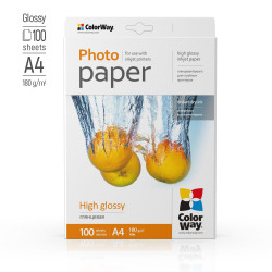 ColorWay Photo Paper, 100 sheets | 180 g/m | A4 | High Glossy