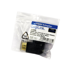 HDMI Adapter, AM to AF in 90 degree flat angled | Logilink