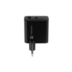 Natec Ribera USB Charger, 1x USB-A, 1x USB-C, 65W | NUC-2145