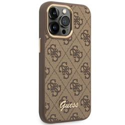 GUESS Hardcase 4G Vintage Gold Logo GUHCP14XHG4SHW Back Cover Apple iPhone 14 Pro Max Brown