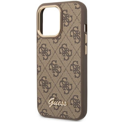 GUESS Hardcase 4G Vintage Gold Logo GUHCP14XHG4SHW Back Cover Apple iPhone 14 Pro Max Brown