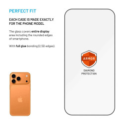 Fixed Screen protector | Apple | iPhone 17 Pro | Tempered glass | Black | Armor with Anti-dust applicator and AR layer