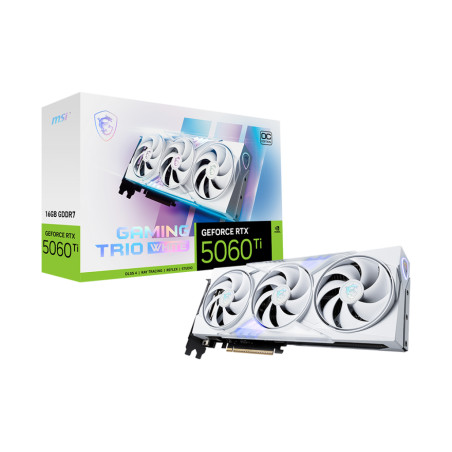 MSI GeForce RTX 5060 Ti 16G GAMING TRIO OC WHITE | NVIDIA | 16 GB | GeForce RTX 5060 Ti | GDDR7 | HDMI ports quantity 1 | PCI Ex
