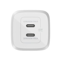 Belkin USB-C GaN PD PPS Dual Wall Charger, 65W | WCH013vfWH