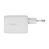 Belkin USB-C GaN PD PPS Dual Wall Charger, 65W | WCH013vfWH