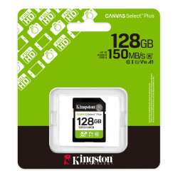 Kingston Canvas Select Plus | 128 GB | SD | Flash memory class Class 10, UHS-I, U1/U3, Video Class 10/30