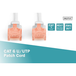 Digitus CAT 6 U/UTP | Patch cord | Length 3 m | Grey