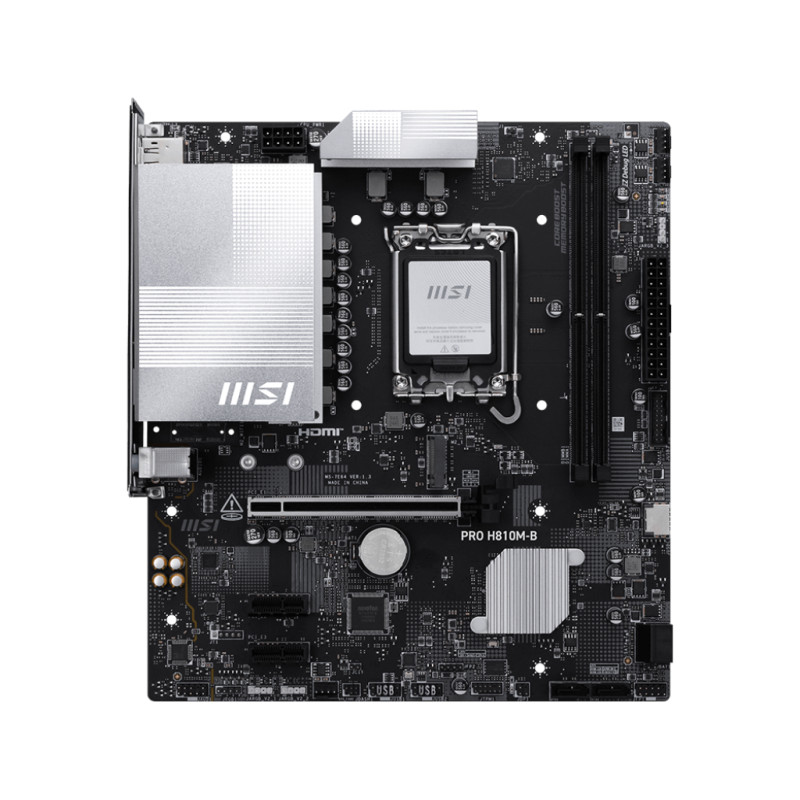MSI PRO H810M-B | Processor family Intel H810 | Processor socket LGA1851 | DDR5 | Supported hard disk drive interfaces SATA, M.2