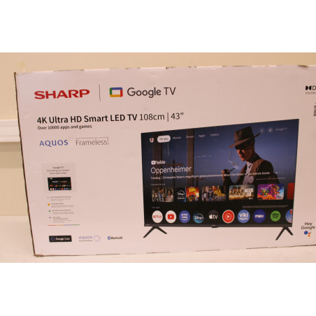 SALE OUT. Sharp 43HL4265E 43" (108cm) 4K Ultra HD Google TV, Dolby Vision, Dolby Atmos | Sharp 43HL4265E | 43 | Smart TV | Googl