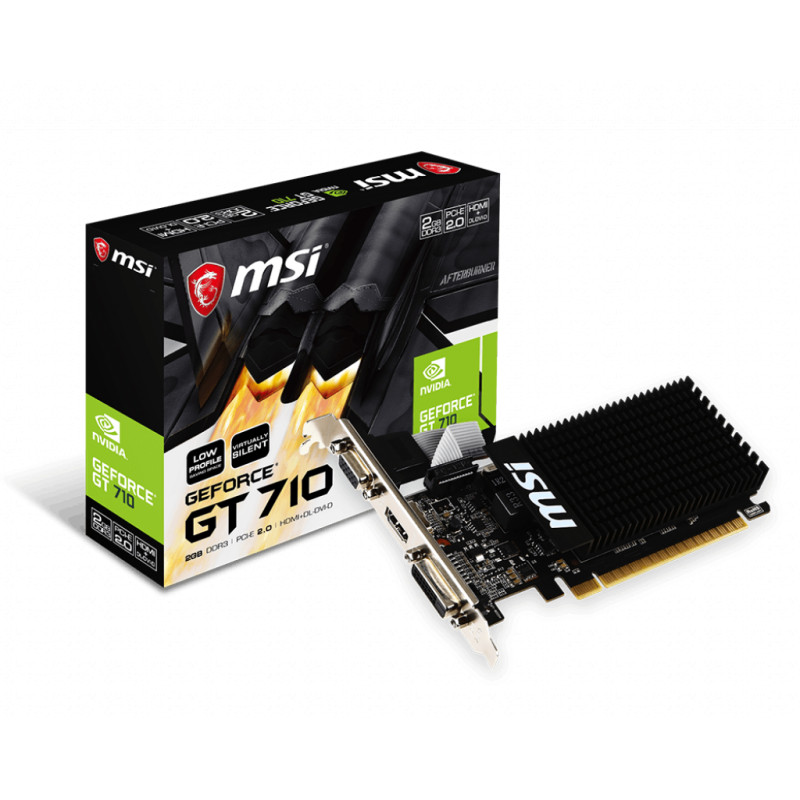 MSI | GT 710 2GD3H LP | NVIDIA | 2 GB | GeForce GT 710 | DDR3 | DVI-D ports quantity 1 | HDMI ports quantity 1 | PCI Express 2.0