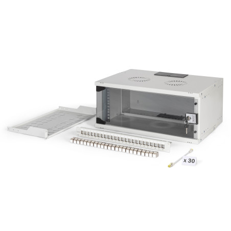 Digitus SOHO Pro network set, 483 mm (19"), 4U, 540 x 400 mm | DN-49200-SET | Light Grey