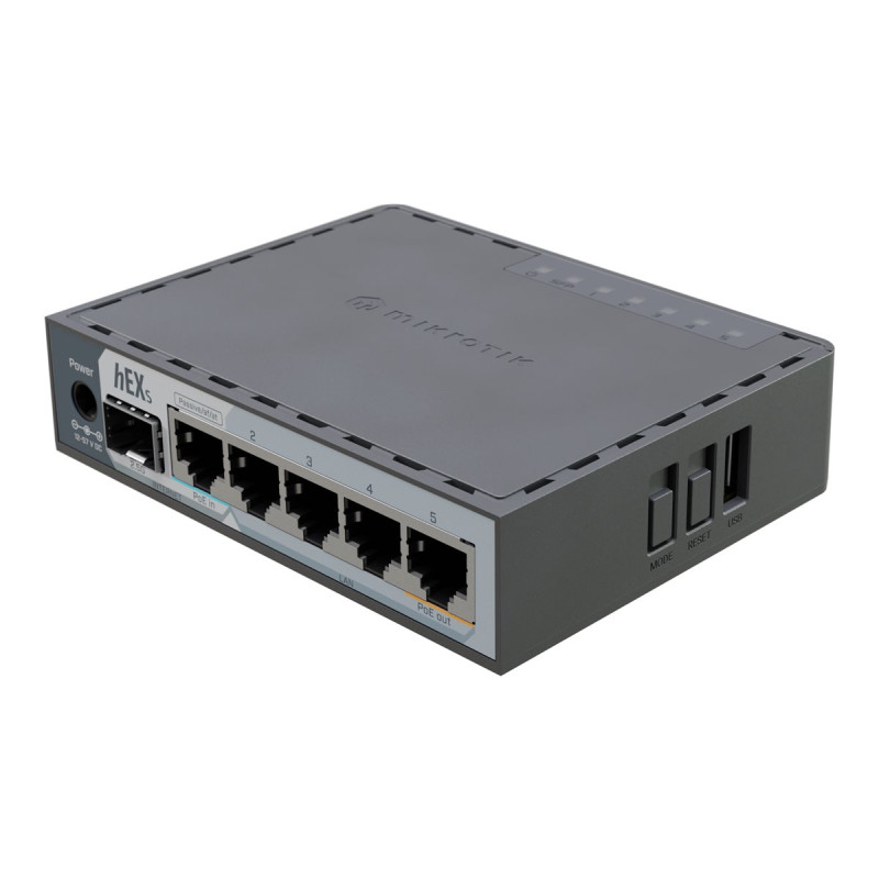 MikroTik hEX S (2025) | 10/100/1000 Mbit/s | Ethernet LAN (RJ-45) ports 5 | Mesh Support No | MU-MiMO No | No mobile broadband