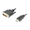 Lanberg HDMI to DVI-D Cable Dual Link with Gold-Plated 4K Connectors | CA-HDDV-20CU-0018-BK | HDMI to DVI-D | 1.8 m