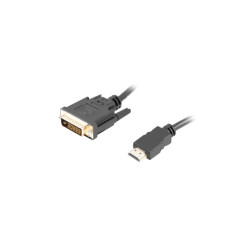 Lanberg HDMI to DVI-D Cable Dual Link with Gold-Plated 4K Connectors | CA-HDDV-20CU-0018-BK | HDMI to DVI-D | 1.8 m