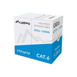 Lanberg | LAN Cable Cat.6 FTP, Solid CU Grey CPR + Fluke Passed | LCF6-11CU-0305-S | 305 m | Gray