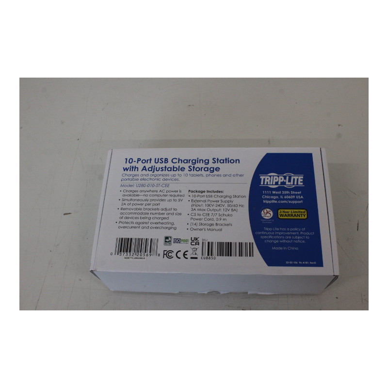 Tripp Lite 10 Port USB Charging Station with Adjustable Storage | U280-010-ST-CEE | UNPACKED, SCRATCHED