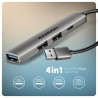 AXAGON ALU STRIP USB-A 4 port hub | HUE-STA