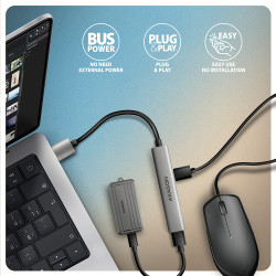 AXAGON ALU STRIP USB-A 4 port hub | HUE-STA