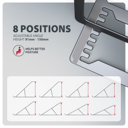 AXAGON STND-LAG stand for laptops and tablets | Adjustable Height, Angle | 10-17.3 " | Maximum weight (capacity) 20 kg | Grey