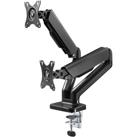 Goobay Desk Mount | Double Monitor Mount with Gas Spring | Swivel, Tilt, Rotation | 17-32 " | Maximum weight (capacity) 9 kg | B