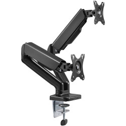 Goobay Desk Mount | Double Monitor Mount with Gas Spring | Swivel, Tilt, Rotation | 17-32 " | Maximum weight (capacity) 9 kg | B