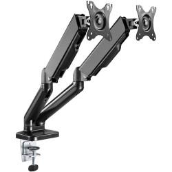 Goobay Desk Mount | Double Monitor Mount with Gas Spring | Swivel, Tilt, Rotation | 17-32 " | Maximum weight (capacity) 9 kg | B