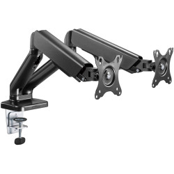 Goobay Desk Mount | Double Monitor Mount with Gas Spring | Swivel, Tilt, Rotation | 17-32 " | Maximum weight (capacity) 9 kg | B